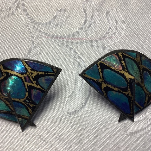 ORAGAMI. FUNKY EARRINGS. Artisan made - Picture 1 of 5
